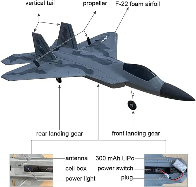 Airplane with remote Controlled Flying Toy - طائرة مع لعبة طيران يتم التحكم فيها عن بعد