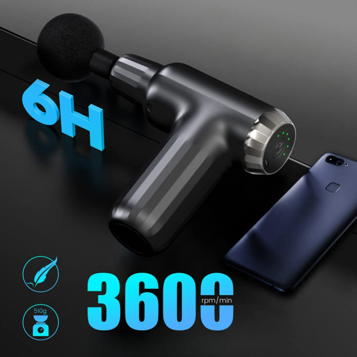 Muscle Massage Gun with 4 Heads FH-820 - مسدس تدليك العضلات بأربعة رؤوس FH-820