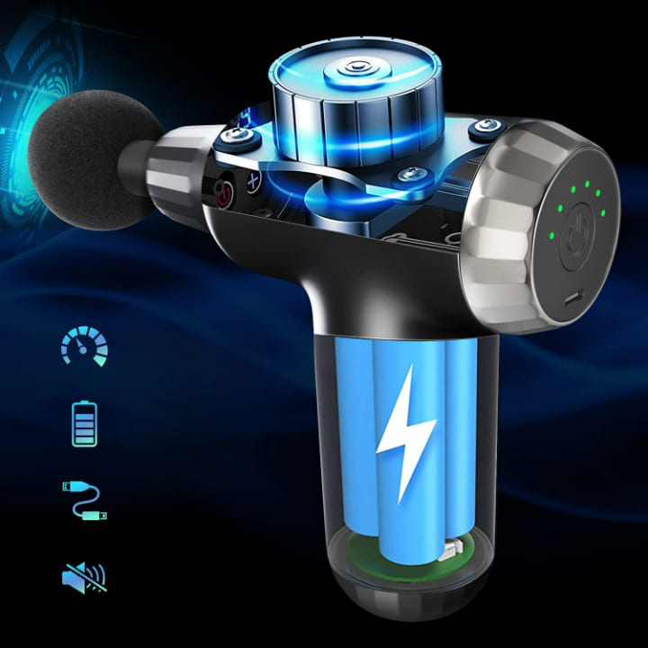Muscle Massage Gun with 4 Heads FH-820 - مسدس تدليك العضلات بأربعة رؤوس FH-820